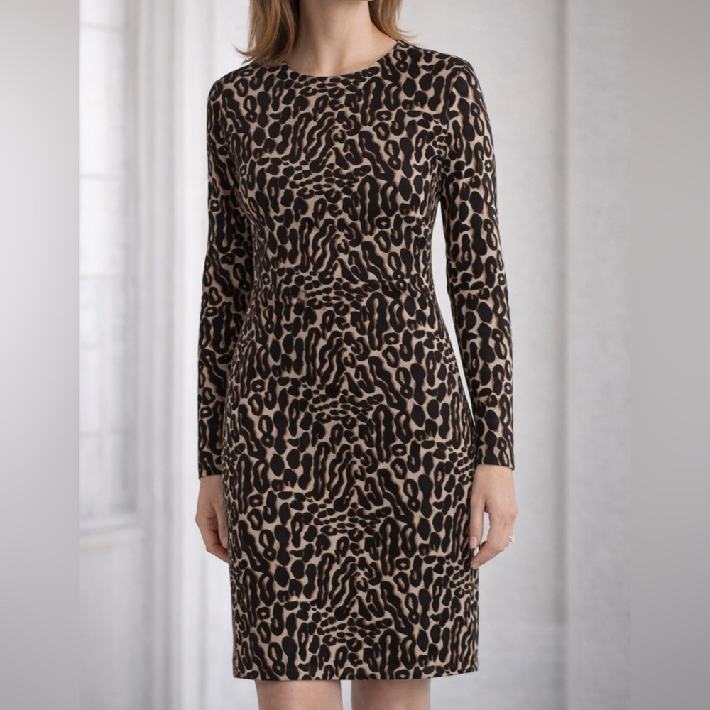 Tory Burch Animal Print Silk Dress Women's Size L 🐆